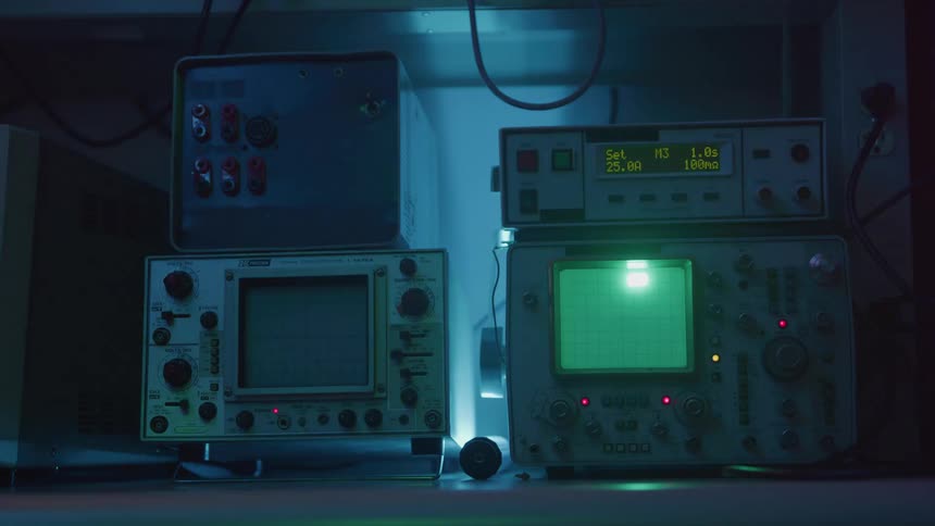 A couple monitors covered in knobs