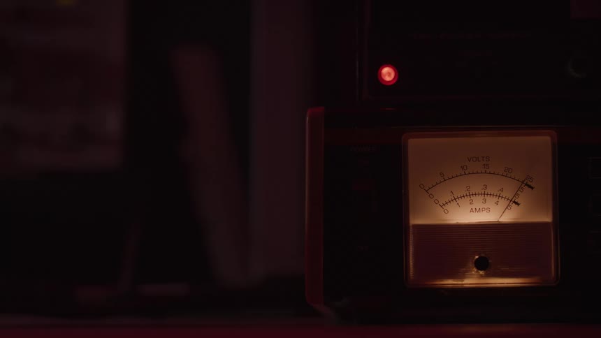 A needle on an old piece of equipment jumps around