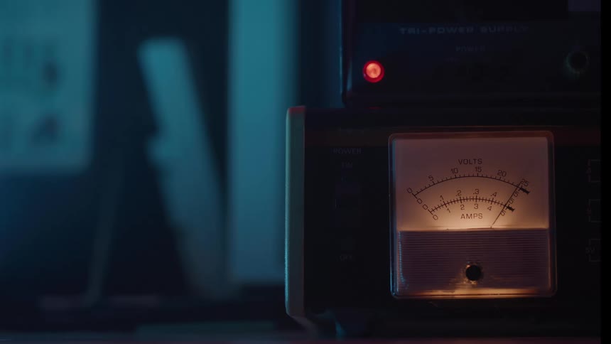 An old piece of equipment has a needle jumping on it