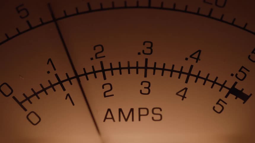 Analog meter shows electric current