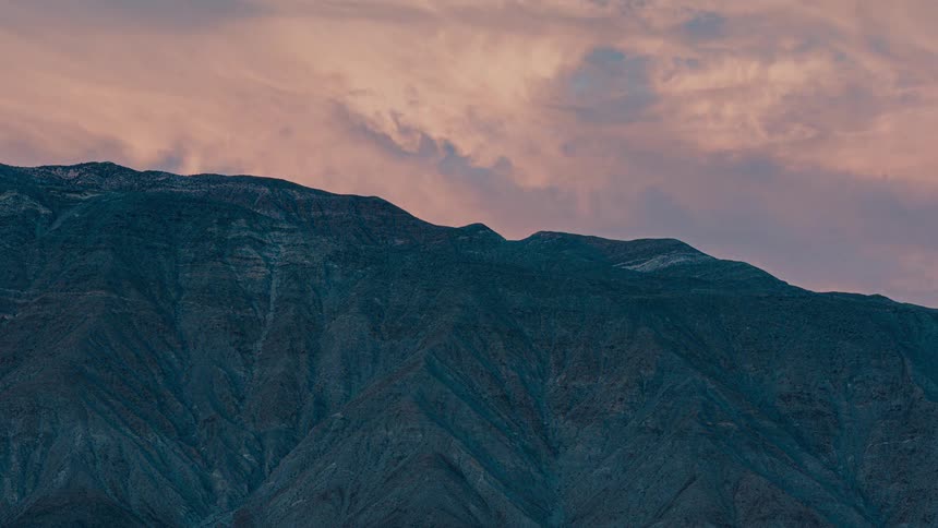 The clouds put shade on the mountain