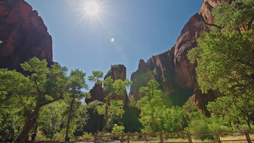 A park in the middle of the mountains