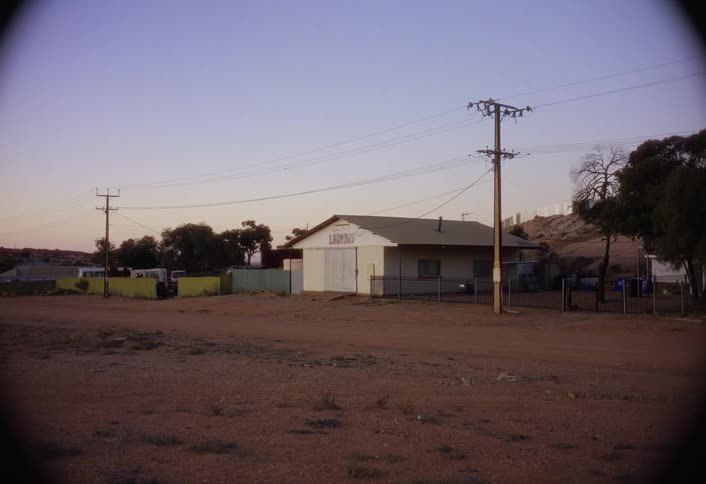 The small town has dirt roads
