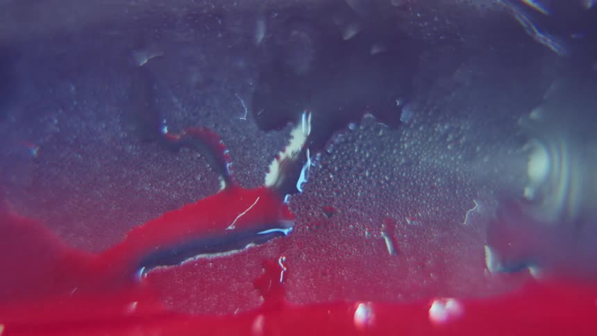 Freezing glass texture with blending shades of blue and red