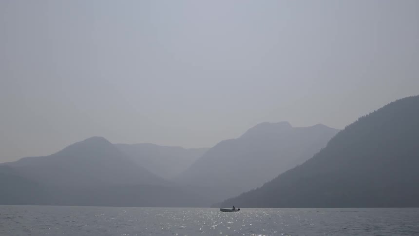 Small boat on a large body of water