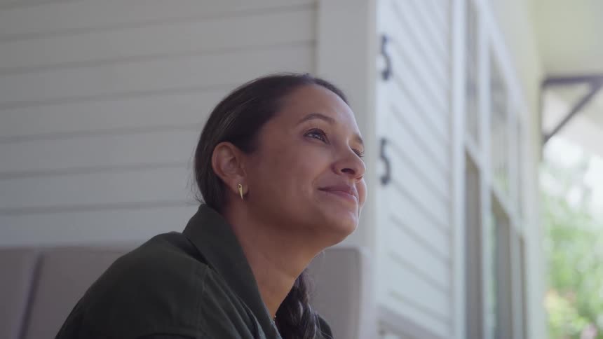 A portrait of a woman outdoors