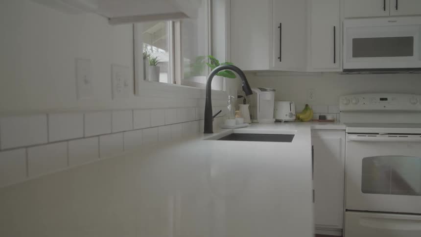 Kitchen counter and sink with appliances in the kitchen