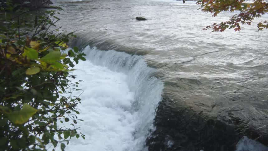 Waterfall on a river surrounded by trees outdoors during day time
