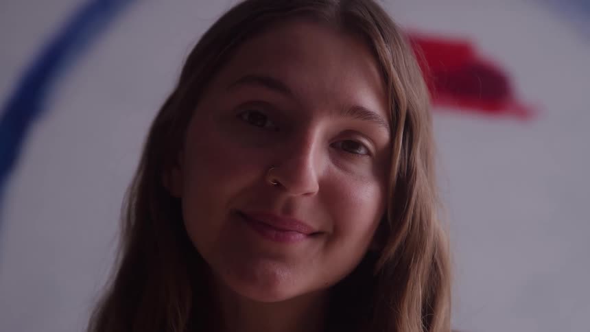Close up portrait of a happy female teenager