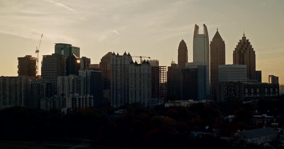 Neighborhood of a metropolitan city during dusk or dawn