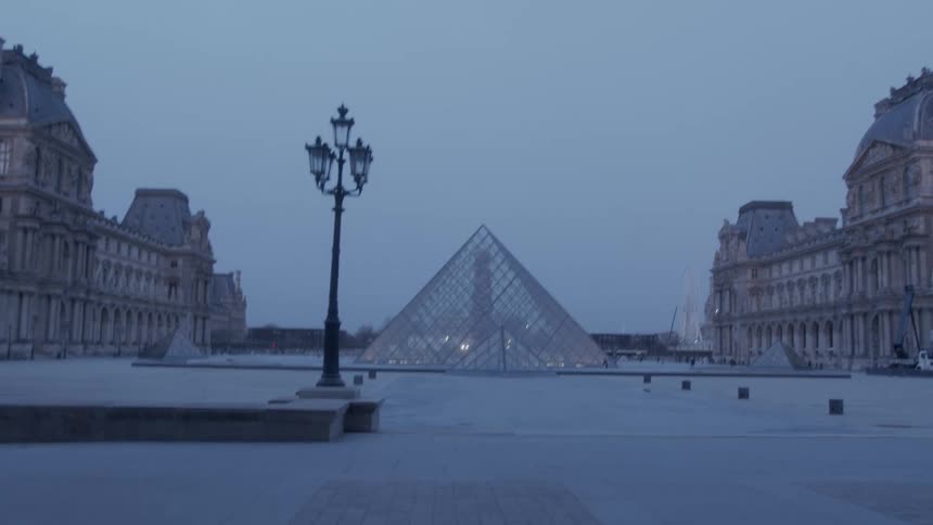 The glass pyramid outside the louvre