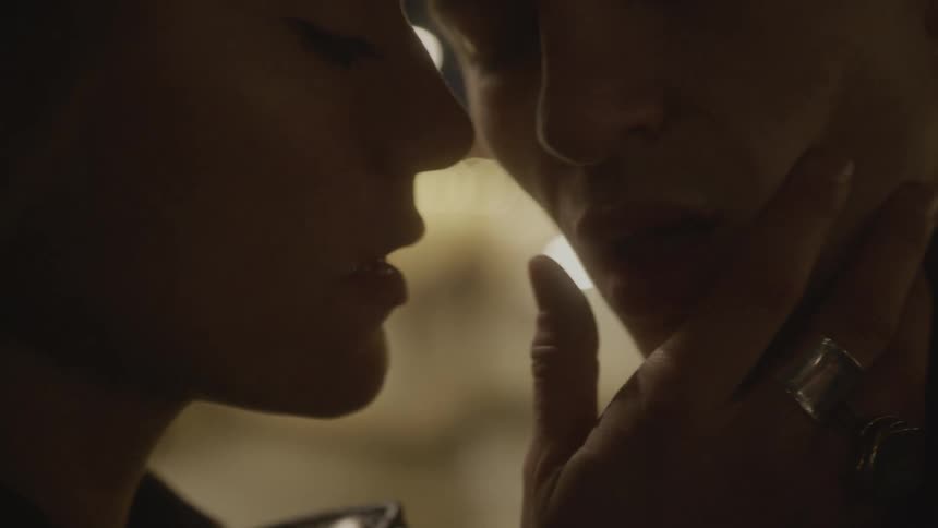 Couple touching foreheads in an intimate moment