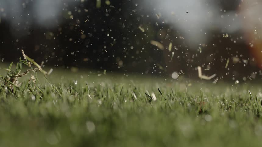 Golf club striking the ball at the moment of impact