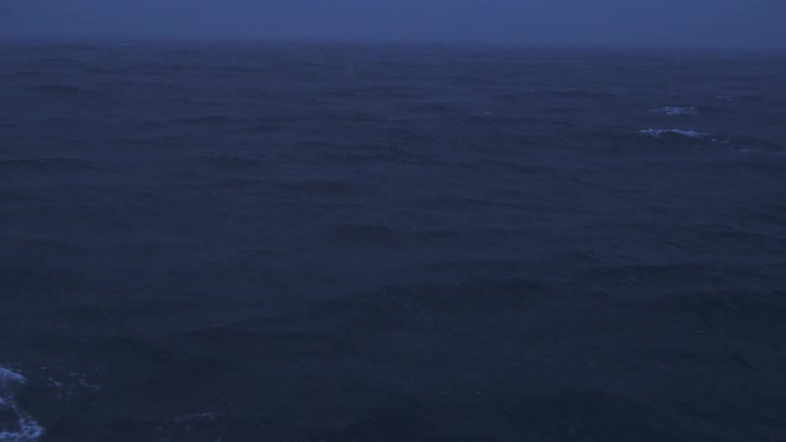 The vast surface of a dark bluegray ocean on a overcast day showing the slight movement of ripples and small waves across the expanse