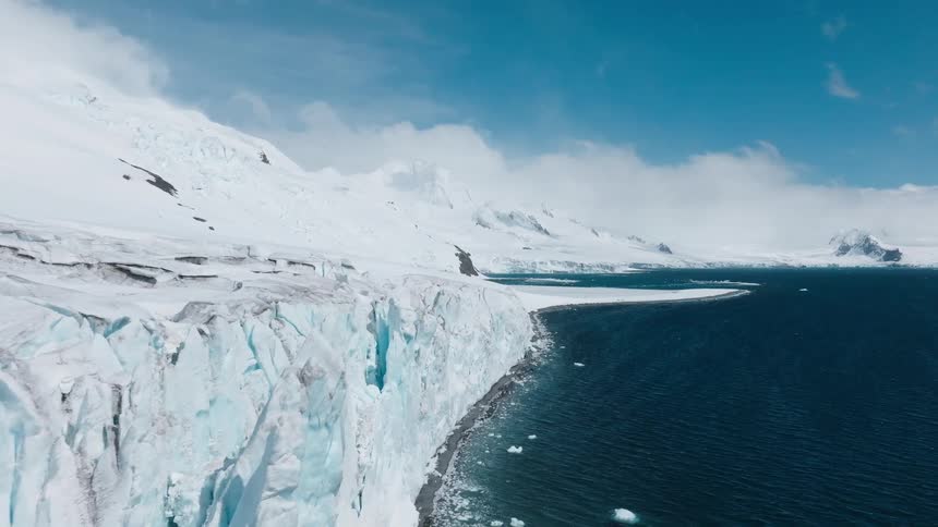 Ice and snow along the arctic coast