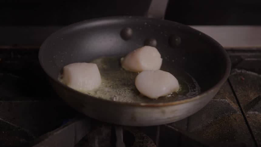 Food is cooked in hot grease on the stove top