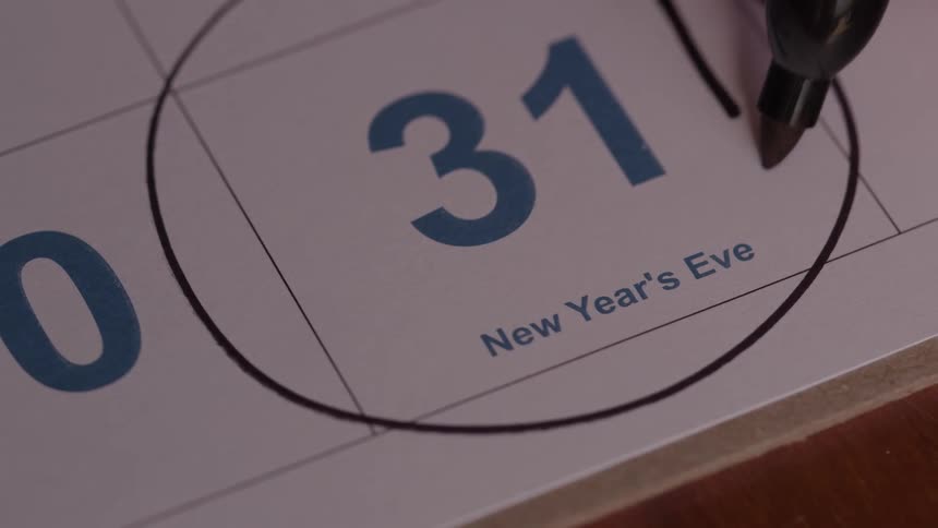 The 31st marked on the calendar highlighting new years eve