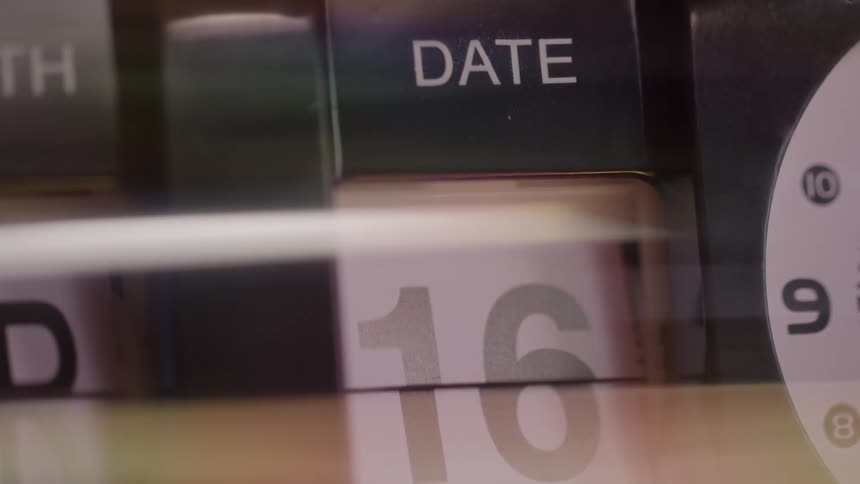 Numbers are displayed on the date display of a watch