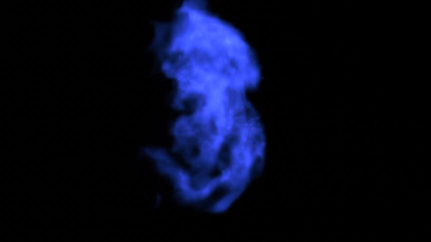 A view of a flame blowing across the screen