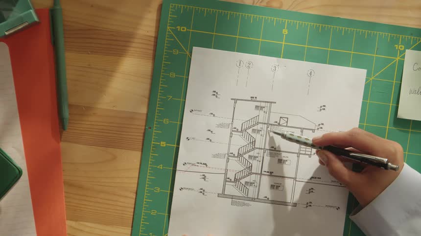 An architect looking at a design