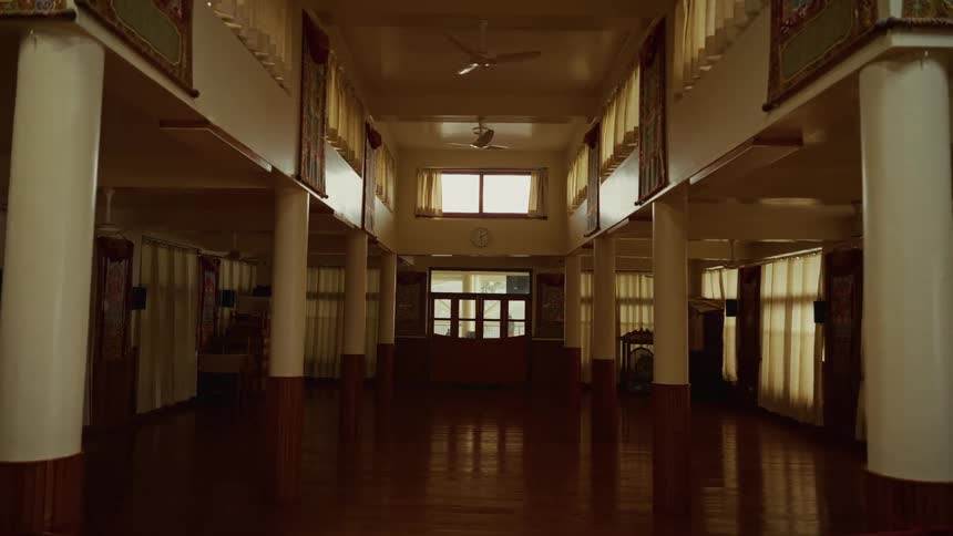 The interior of a buildings entryway