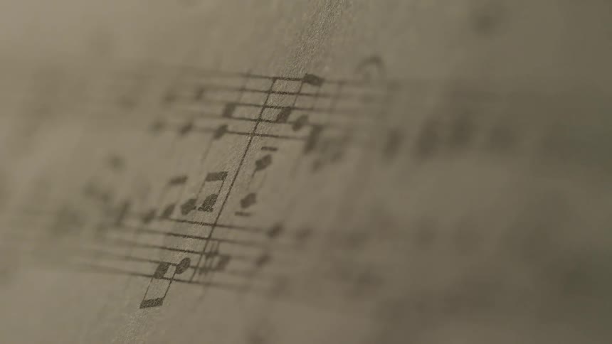 Close up of music notes on a piece of paper
