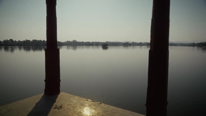 A lake seen from a viewing platform