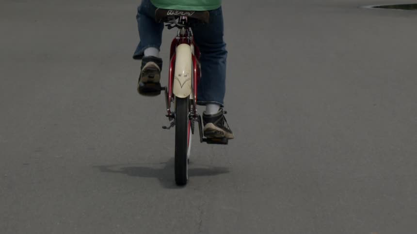 Person rides a bike
