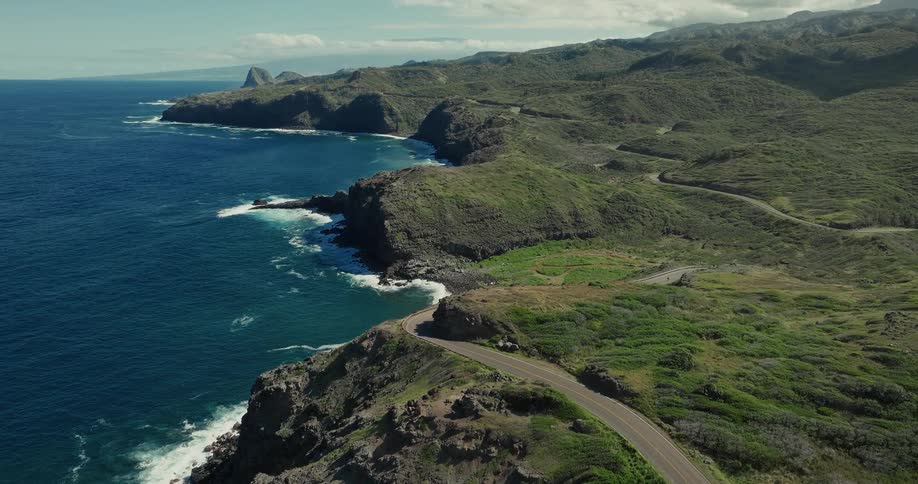 An aerial view of a large coastal area
