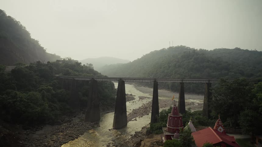 A view of a river on a cloudy day
