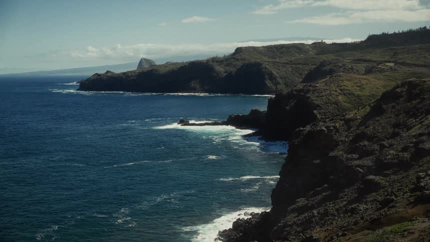 The shore is lined with ridges