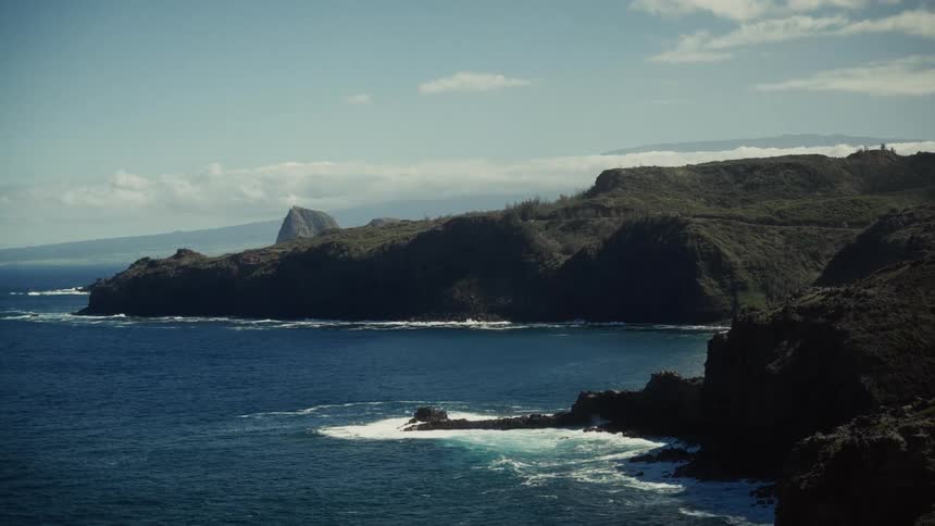 An aerial view of the coast
