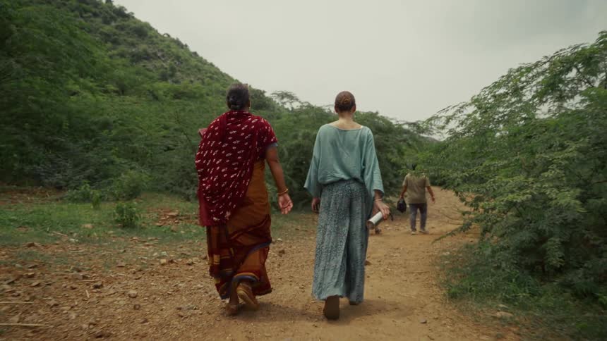 A group of women walking outdoors