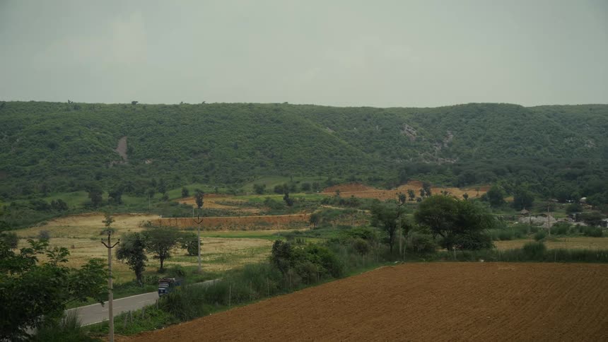 A view of a field on a farm