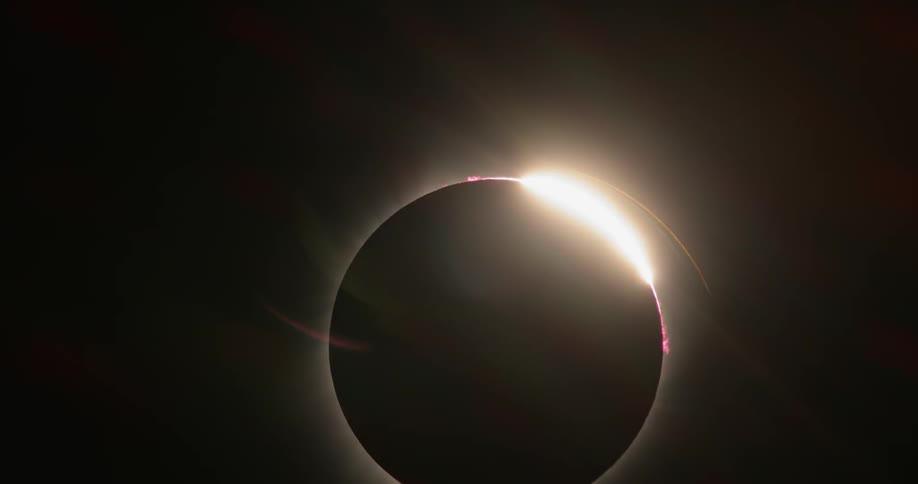 A solar eclipse is forming