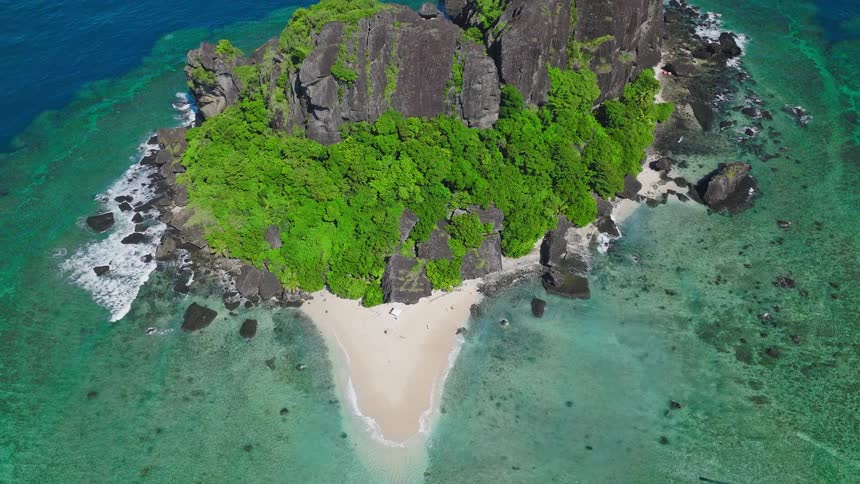 An aerial view of an island