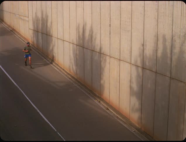 A man running outdoors