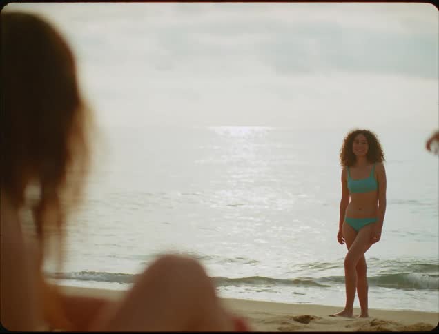 Friends are having fun on the beach