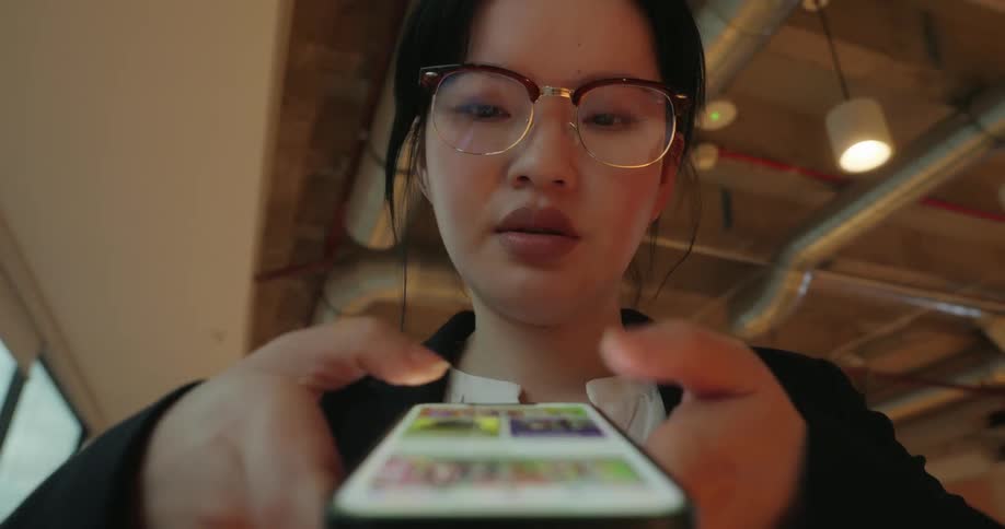 A woman using a smartphone