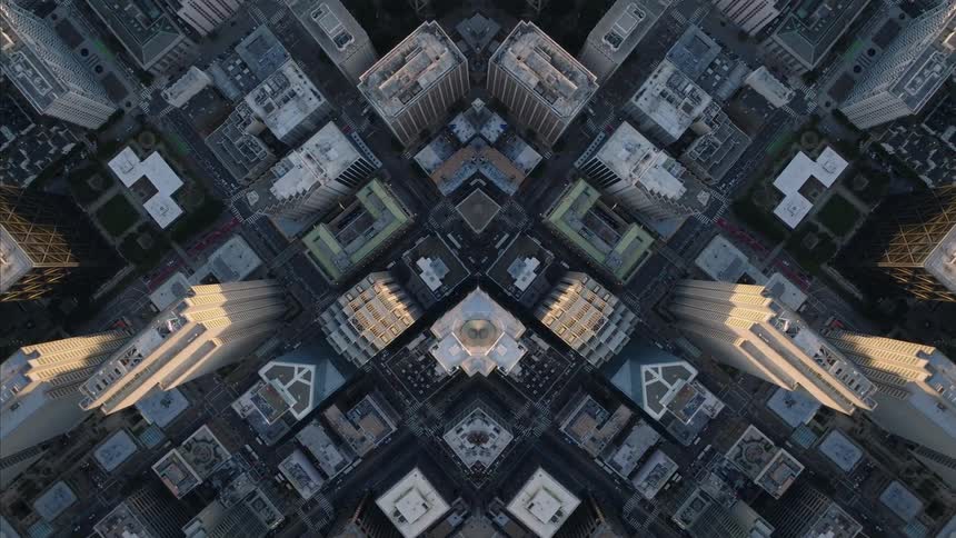 The big city is full of skyscrapers