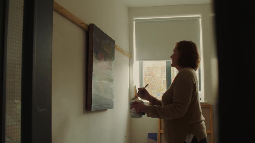 An artist keeps backup then going back to the canvas to paint on it