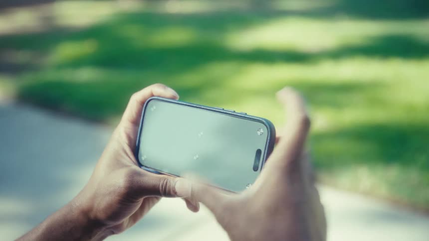 A person using a smartphone