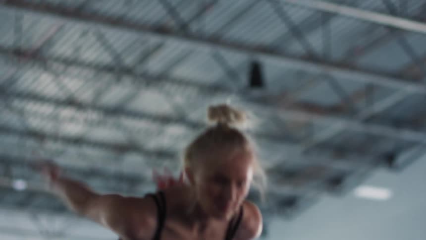 A woman doing a backflip