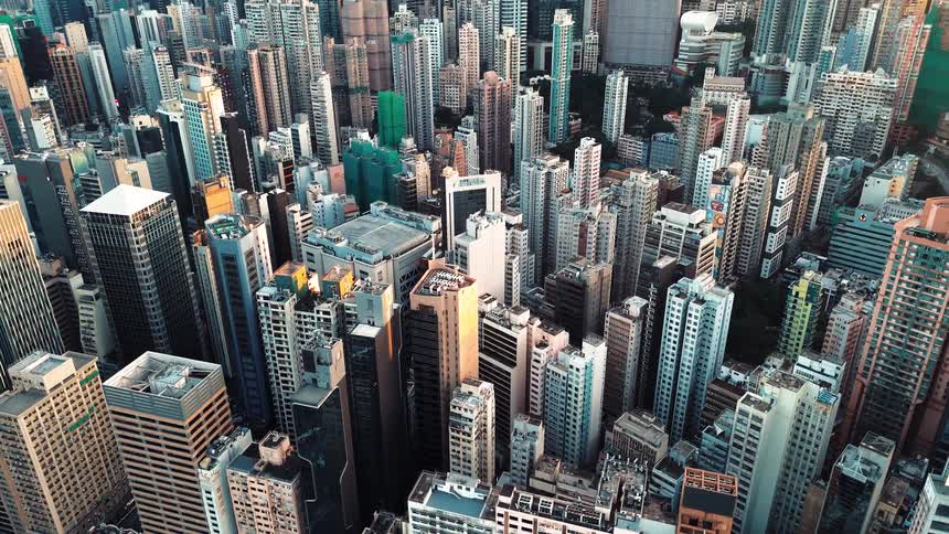 Urban landscape filled with numerous tall and closely packed buildings
