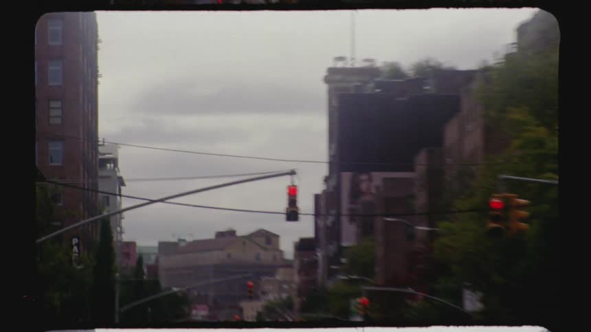 Cars stopped at a red light