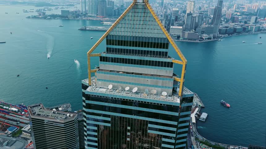 Top of a skyscraper in a mega city