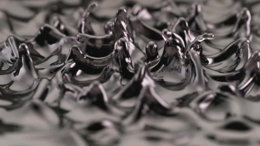 A view of water droplets on the surface of water