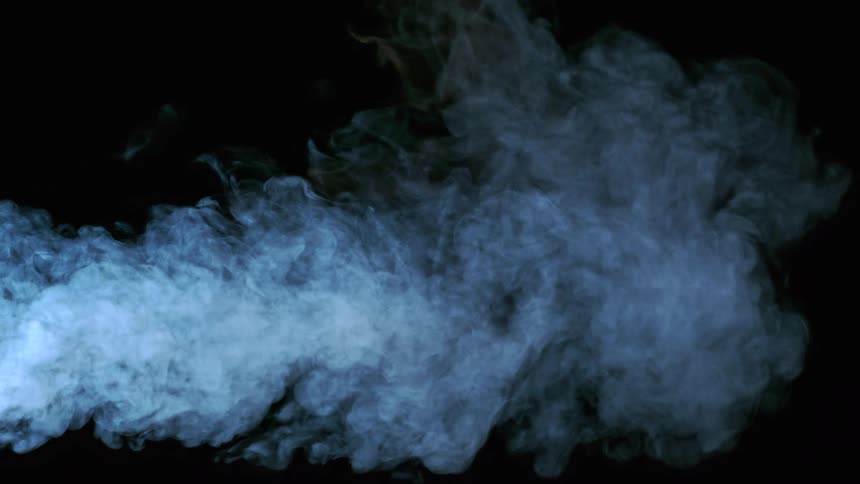 Smoke fills the dark area