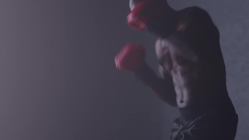 A man practicing boxing