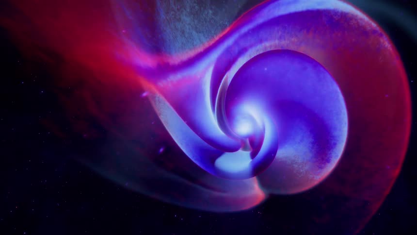 A colorful nebula in dark space
